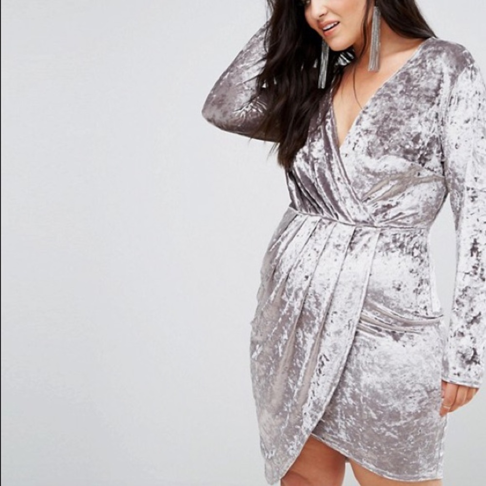 Club L velvet wrap dress